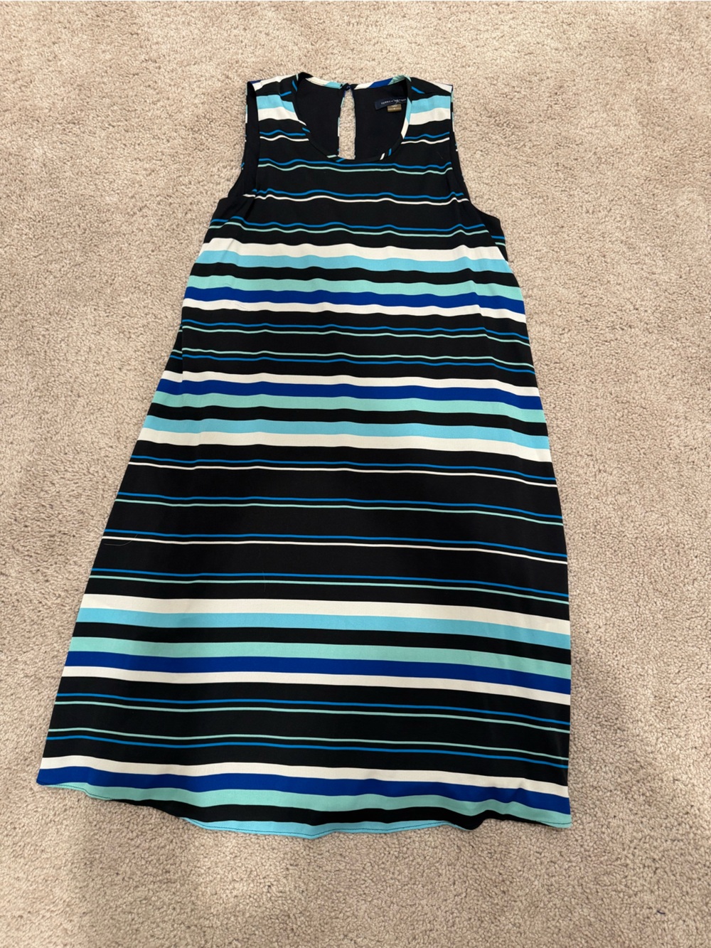 Tommy Hilfiger Blue and Black Striped Midi Dress
